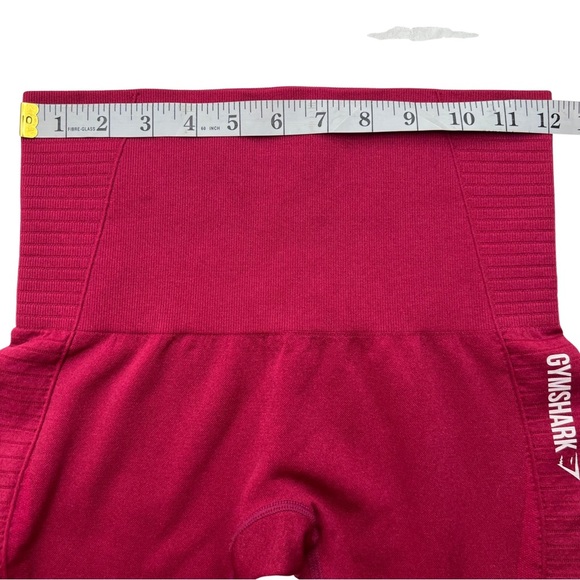 Gymshark High Waist Laser Cut Seamless Cropped Leggings. Beet Root Maroon Small - Picture 12 of 17